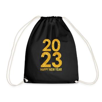 Bonne année 2023 - Hommes Femmes Réveillon du Nouvel An - Sac de sport léger - noir - Devant