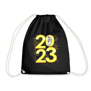 Countdown 2023 Silvesterparty - Neujahr 202 - Turnbeutel - Schwarz - Vorne