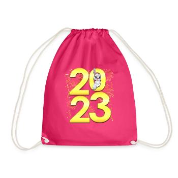 Countdown 2023 Silvesterparty - Neujahr 202 - Turnbeutel - Fuchsia - Vorne