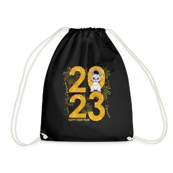 New Year Celebration 2023 - Happy New Year 2023 - Drawstring Bag - black - Front