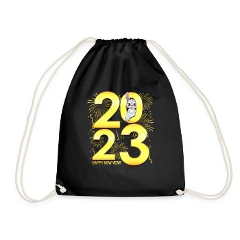 Happy New Year 2023 - Women Men New Year 2023 - Drawstring Bag - black - Front