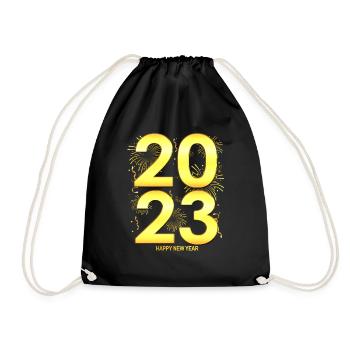 Nouvel An 2023 - Fête du compte à rebours du Nouvel An - Sac de sport léger - noir - Devant