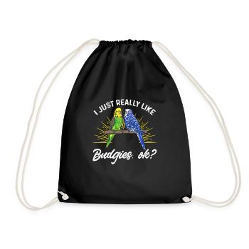Budgerigar Perruche Oiseau Cadeau pour animaux de compagnie - Sac de sport léger - noir - Devant