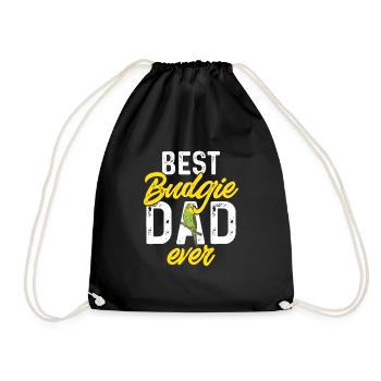 Budgerigar Parakeet Bird Pet Gift - Drawstring Bag - black - Front