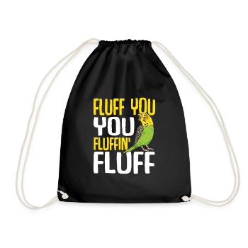 Budgerigar Perruche Oiseau Cadeau pour animaux de compagnie - Sac de sport léger - noir - Devant