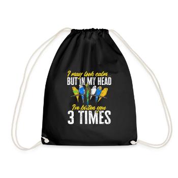 Budgerigar Perruche Oiseau Cadeau pour animaux de compagnie - Sac de sport léger - noir - Devant
