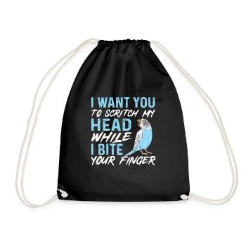 Budgerigar Perruche Oiseau Cadeau pour animaux de compagnie - Sac de sport léger - noir - Devant