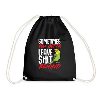 Budgerigar Parakeet Bird Pet Gift - Drawstring Bag - black - Front