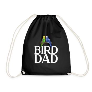 Wellensittich Sittich Vogel Haustier Geschenk - Turnbeutel - Schwarz - Vorne