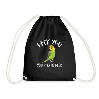 Budgerigar Perruche Oiseau Cadeau pour animaux de compagnie - Sac de sport léger - noir - Devant