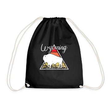 Buffalo Wyoming Souvenir Nature Randonnée Randonnée en montagne - Sac de sport léger - noir - Devant