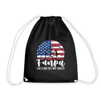 Funpa Like Dad But Way Cool Dad Grandpa Gift - Drawstring Bag - black - Front