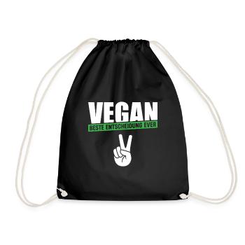 Vegan Beste Entscheidung ever - Turnbeutel - Schwarz - Vorne