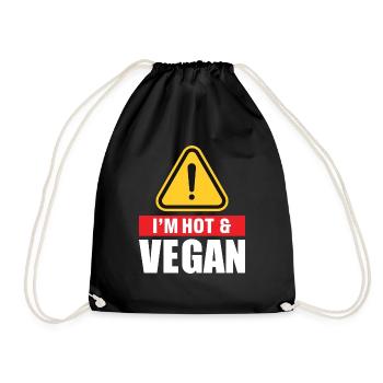 Je suis chaud et végétalien - Sac de sport léger - noir - Devant