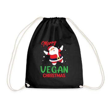 Merry Vegan Christmas - Drawstring Bag - black - Front