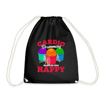 Cardio Drumming Squad Workout Gym Fitness Class Ex - Drawstring Bag - black - Front