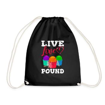 Cardio Drumming Live Love Pound Workout Gym Fitnes - Turnbeutel - Schwarz - Vorne