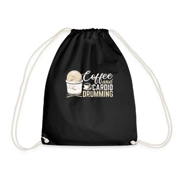 Coffee Cardio Drumming Fitness Class Gym Workout E - Drawstring Bag - black - Front