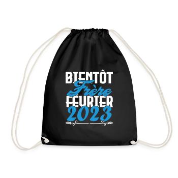 Annonce grossesse. bientôt Frère Février 2023. - Sac de sport léger - noir - Devant