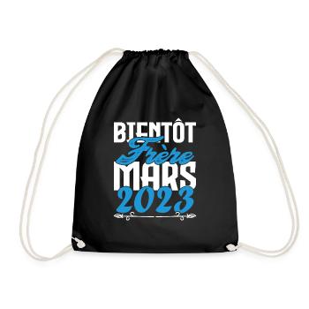 Cadeau Annonce grossesse. bientôt Frère Mars 2023. - Sac de sport léger - noir - Devant