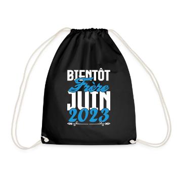 Cadeau Annonce grossesse. bientôt Frère Juin 2023. - Sac de sport léger - noir - Devant