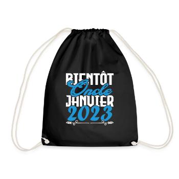 Annonce grossesse. bientôt Oncle Janvier 2023. - Sac de sport léger - noir - Devant