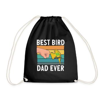 Budgerigar Parakeet Bird Pet Gift - Drawstring Bag - black - Front