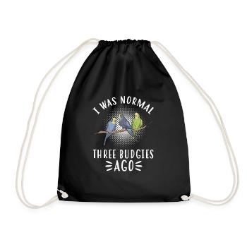 Budgerigar Parakeet Bird Pet Gift - Drawstring Bag - black - Front