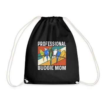 Budgerigar Perruche Oiseau Cadeau pour animaux de compagnie - Sac de sport léger - noir - Devant