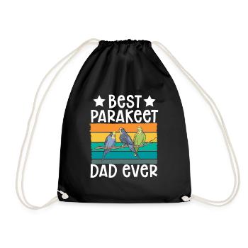 Budgerigar Perruche Oiseau Cadeau pour animaux de compagnie - Sac de sport léger - noir - Devant