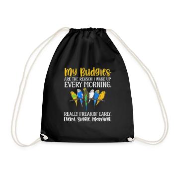 Budgerigar Perruche Oiseau Cadeau pour animaux de compagnie - Sac de sport léger - noir - Devant