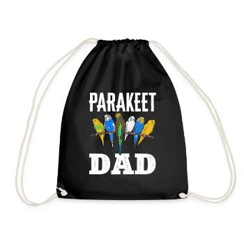 Budgerigar Parakeet Bird Pet Gift - Drawstring Bag - black - Front