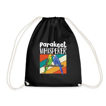 Budgerigar Perruche Oiseau Cadeau pour animaux de compagnie - Sac de sport léger - noir - Devant