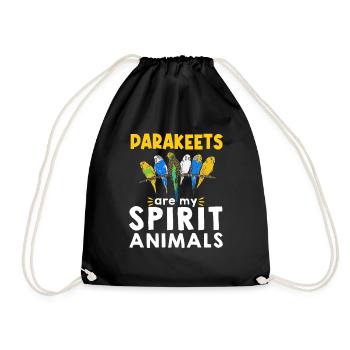 Budgerigar Perruche Oiseau Cadeau pour animaux de compagnie - Sac de sport léger - noir - Devant