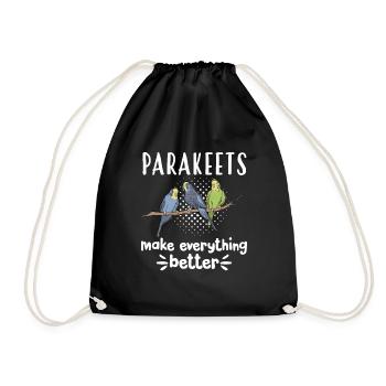 Budgerigar Perruche Oiseau Cadeau pour animaux de compagnie - Sac de sport léger - noir - Devant