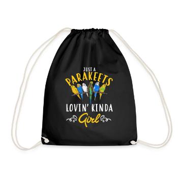 Budgerigar Perruche Oiseau Cadeau pour animaux de compagnie - Sac de sport léger - noir - Devant
