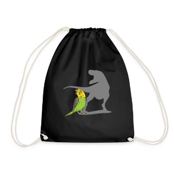 Budgerigar Parakeet Bird Pet Gift - Drawstring Bag - black - Front