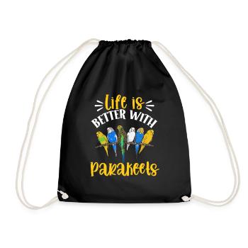 Budgerigar Perruche Oiseau Cadeau pour animaux de compagnie - Sac de sport léger - noir - Devant