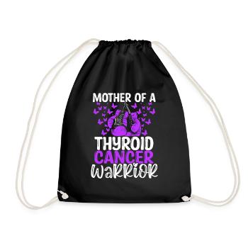 Thyroid Cancer Awareness Mom Mothers Day Mama - Drawstring Bag - black - Front