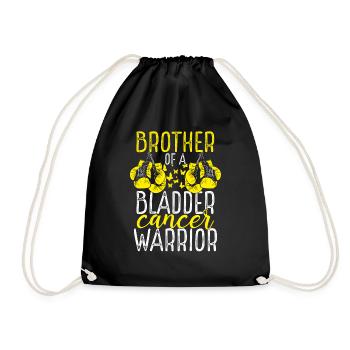 Brother Bladder Cancer Awareness Sibling Twin - Drawstring Bag - black - Front