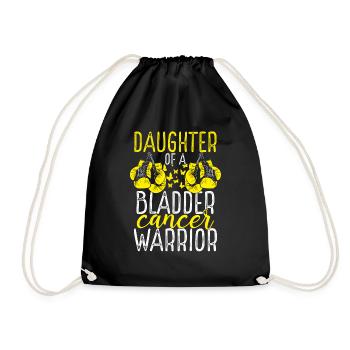 Daughter Bladder Cancer Awareness Month Ribbon - Drawstring Bag - black - Front