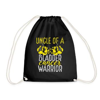 Uncle Bladder Cancer Awareness Niece Nephew - Drawstring Bag - black - Front