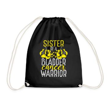 Sister Bladder Cancer Awareness Sibling Twin - Drawstring Bag - black - Front