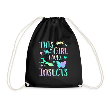 Cette fille aime les insectes - Sac de sport léger - noir - Devant