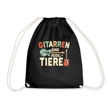 Gitarrist Geschenk Gitarre Sprüche Musiker - Turnbeutel - Schwarz - Vorne