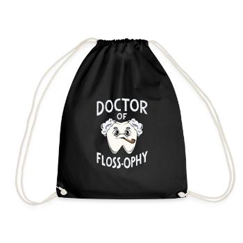 Doctor of Flossophy for a dental technician - Drawstring Bag - black - Front
