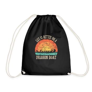 Chinese Dragon Boat Race - Drawstring Bag - black - Front