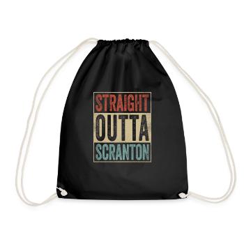 Scranton Souvenir Scranton Clothing Straight - Drawstring Bag - black - Front