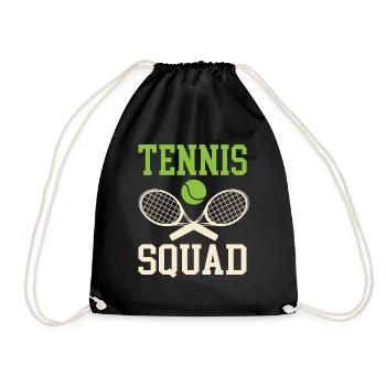 Tennis Squad Ironic Saying Racket Tennis Player - Drawstring Bag - black - Front