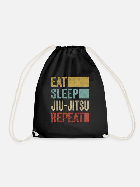 Manger Sommeil Jiu-Jitsu Répéter Jiu Brésilien Drôle - Sac de sport léger - noir